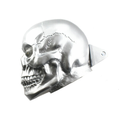 Custom Universal Motorcycle Retro Skull Headlight Head Light Lamp LED For Yamaha
