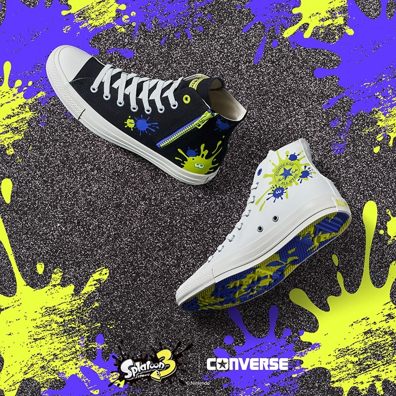 Pre-owned Converse X Splatoon3 Collabo Sneakers All Star Z Hi White 5in-10in Japan