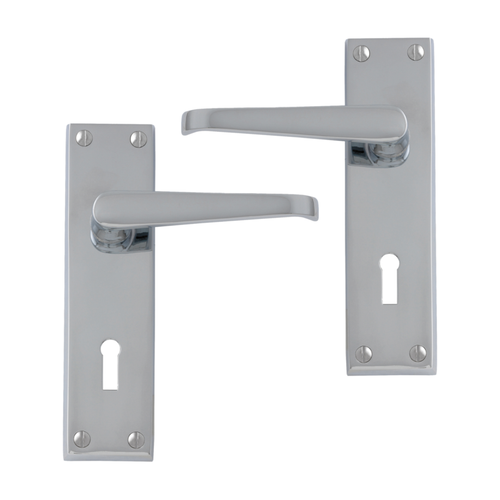 UAP Victorian Heavy Scroll Internal Door Handle Backplate Lever Lock in Chrome