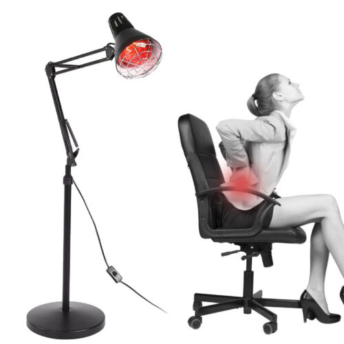 Infrarotlampe Strahler Wärmelampe Infrarot Rotlicht Lampenkopf mit Rädern 275W