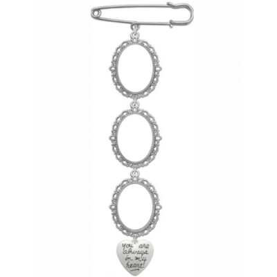 New Oval Bridal Charm Wedding Bouquet Photo Charm Pin Memorial Gift for Bride