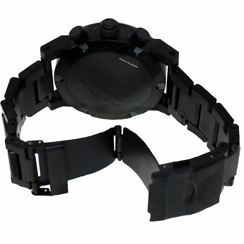 Pre-owned Nixon The Ride All Black Luminous Mens Watch A3471256 In Dark Slate Gray