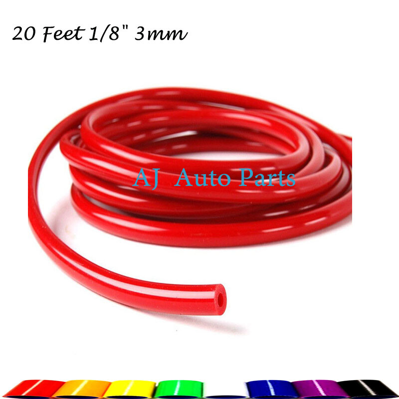 3mm For 20 Feet 1/8" Fuel Air Silicone Vacuum Hose Line Tube