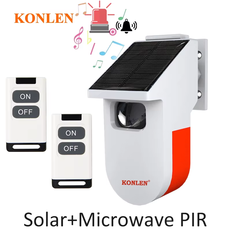 Microwave Solar PIR Sensor Welcome Ring Doorbell Infrared Motion Alarm Detector