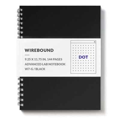 Expanded Wirebound Laboratory Notebook W7-G   9.25 x 11.75 in, 144 Pages ( Dot )