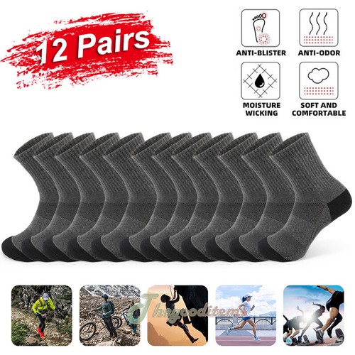 LOT Premium 70% Merino Wool Crew Ankle Socks Thermal Hiking Outdoor Sport Socks