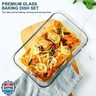 8-Piece Deep Glass Baking Dish Set with Plastic lids,Rectangular Glass Bakeware Set with Lids, Baking Pans for Lasagna, Leftovers, Cooking, Kitchen, Freezer-to-Oven and Dishwasher, Gray