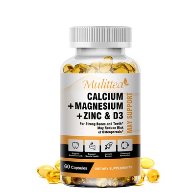Magnesium Zinc Vitamin D3 Calcium 1000MG Complex (60/120 Caps)-High Absorption