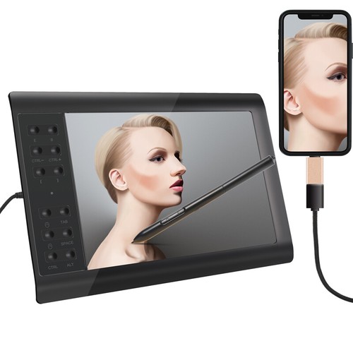 Artist Pro Graphics Drawing Tablet with Screen Battery-free pen 12 Shortkey NEW