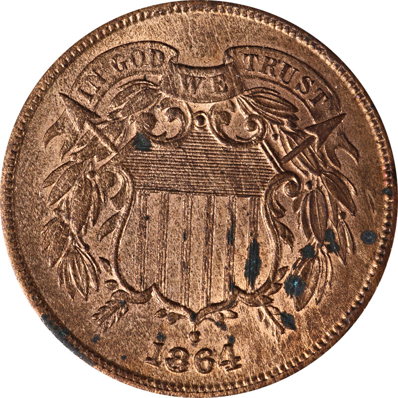 1864 Two (2) Cent Piece Great Deals From The Executive