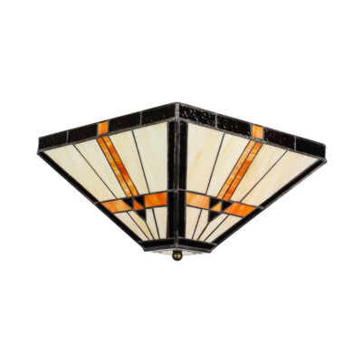 Tiffany Mission LED Chandelier Ceiling Light Geometry Staind Glass Ceiling Lamp