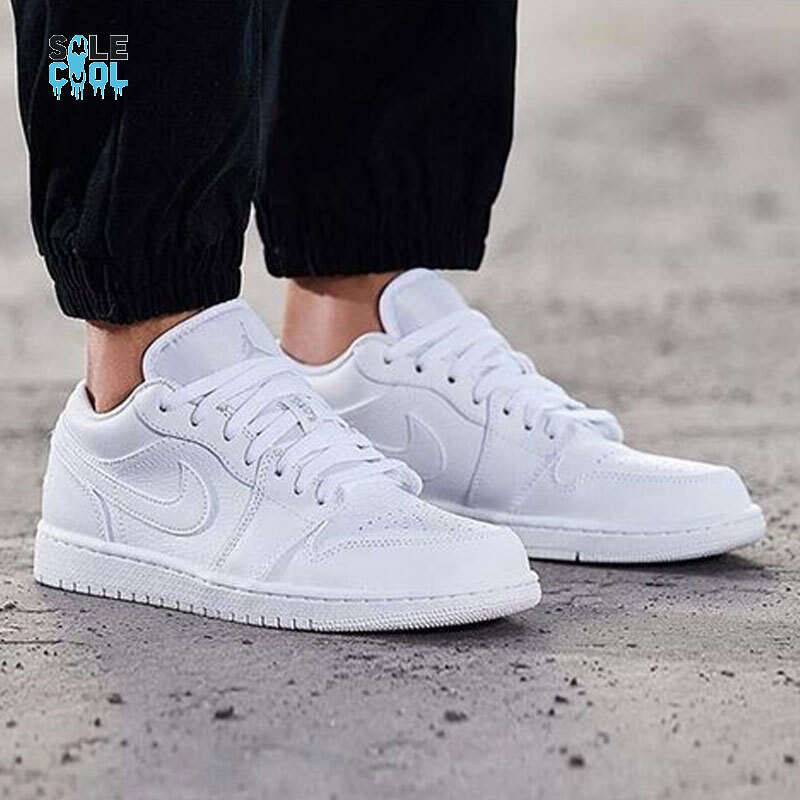 定番 Nike Air Jordan 1 Retro AJ1 Low Triple White Shoe 553560-130 靴