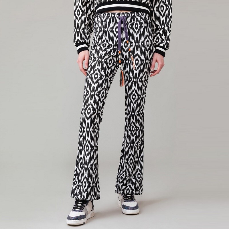 

Брюки Flare Fleece Woman GAELLE PARIS GBDP13982 Printed White Black