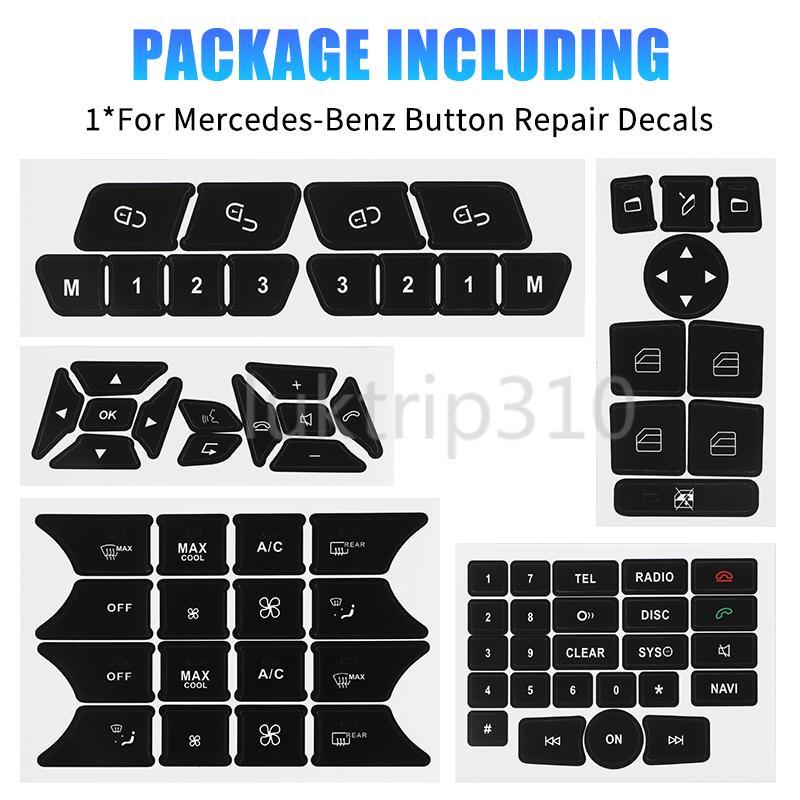 Button Repair Kit Window Switch Sticker For Mercedes-Benz W204 C250 C300 CLA200