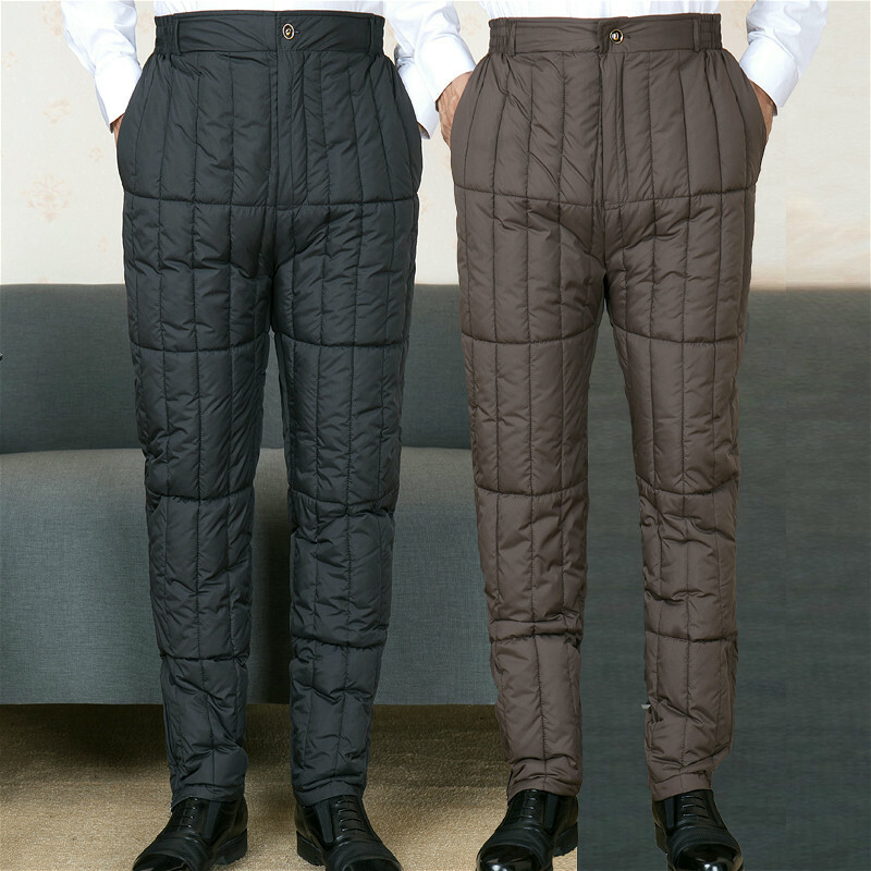 Herren Warme Stepphose Gefütterte Winterhose Mit Elastischem Bund Polyester
