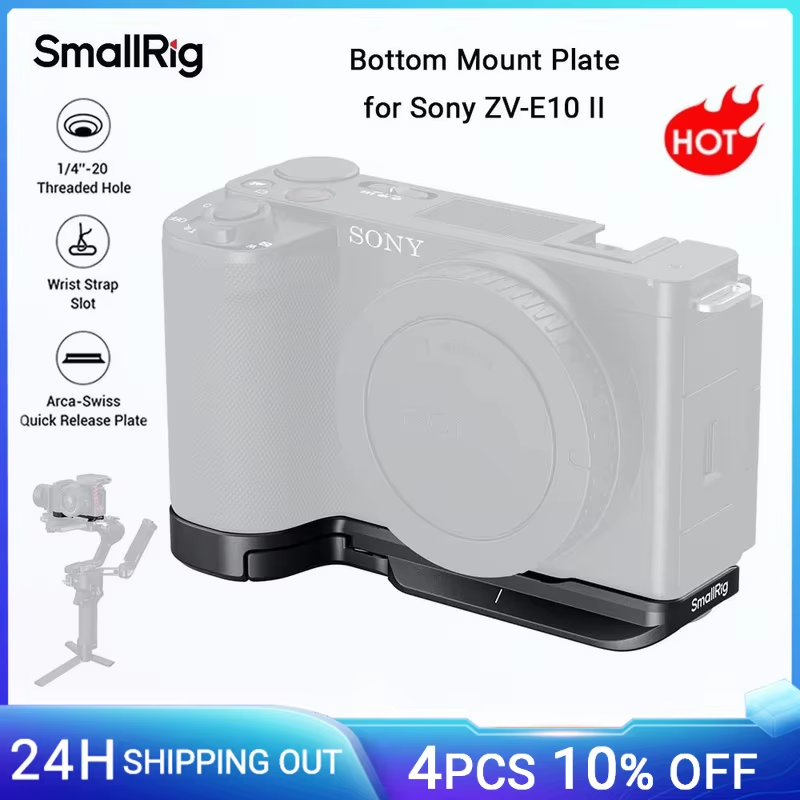 ZV-E10 II Bottom Mount Plate for Sony ZV-E10 II w Arca-Swiss Quick Release Plate