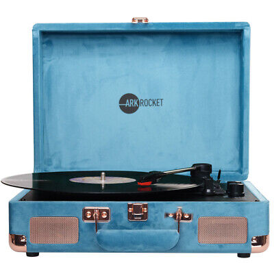 Arkrocket Curiosity Suitcase Bluetooth Turntable Vintage 3-Speed Record Player 