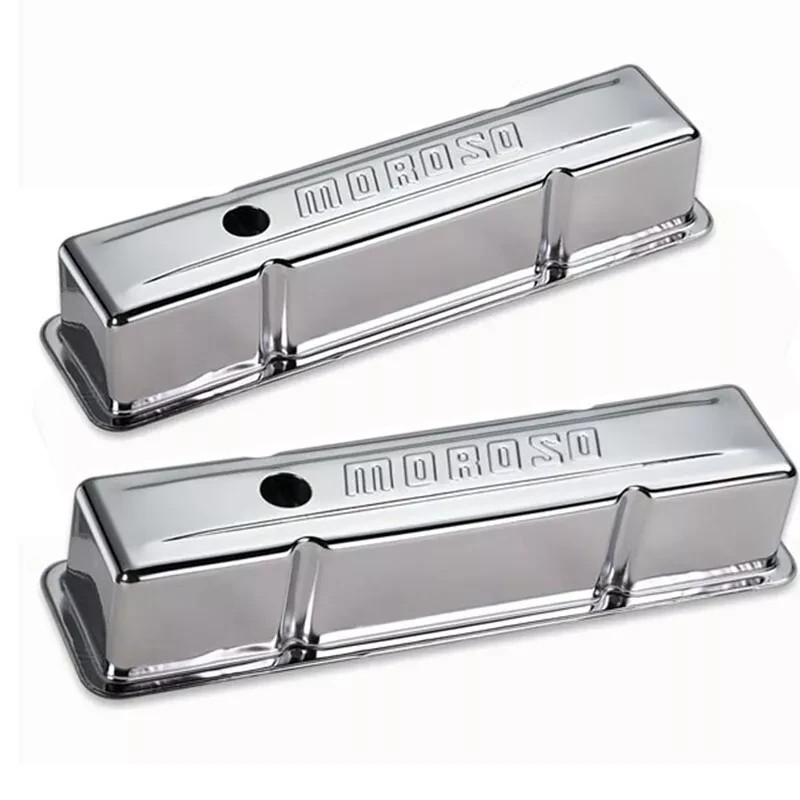 Vintage 1978 Moroso Chrome Valve Covers 6810 Tall Chevy Small Block Steel USA