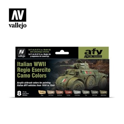 Set de peinture camouflage italien WWII modèle Air 17 ml (8 couleurs) par Val...