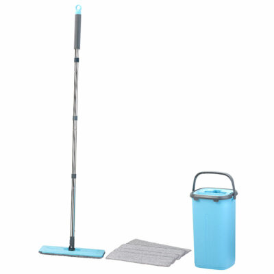 AtomiClean Kompaktes Bodenwisch-System mit 2-Kammer-Eimer und 4 Wischaufsätzen