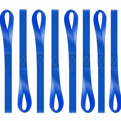 8pcs Soft Loop Tie Down Straps Blue 18" 4500lb Motorcycle AT