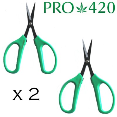 PRO 420 Bud Trimming Scissors- 2 pairs- Harvest & Manicure Bonsai Scissors
