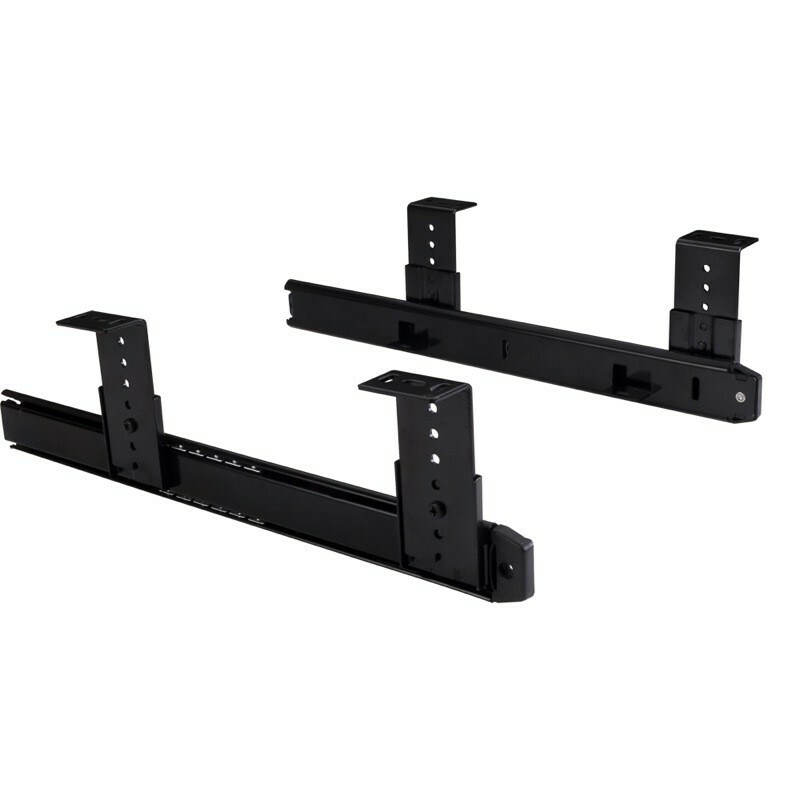A Pair Of Heavy Duty Black Steel 14" Variable Height Ball Bearing Keyboard Slide