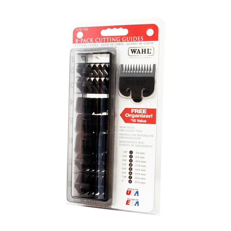 Wahl 8 Pack Cutting Guides with Organizer - Black #3170-500