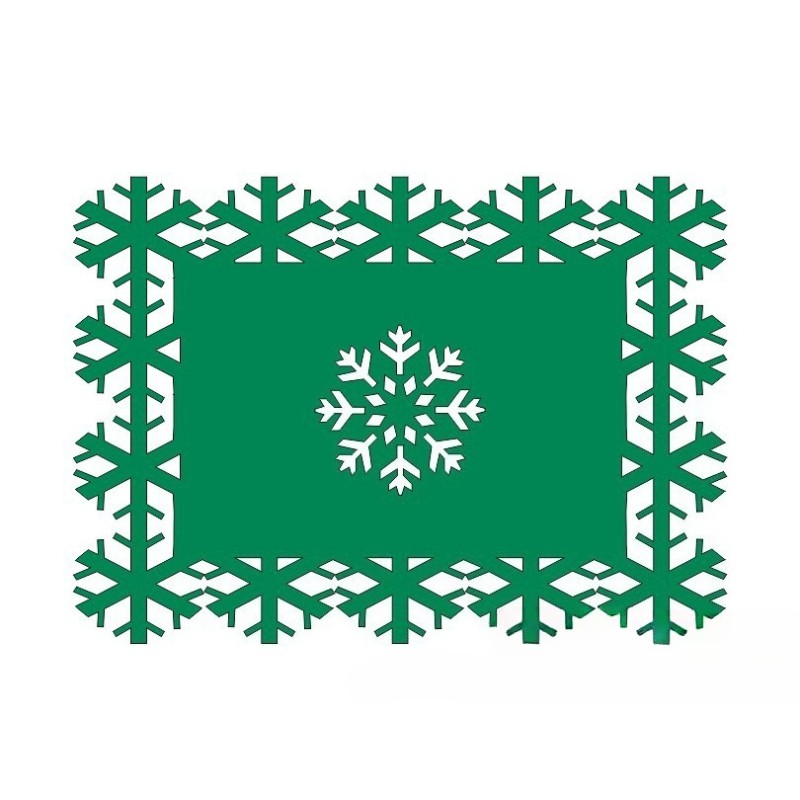 1 Set 12x Noël Feutre de Table Flocon Neige sous-Verre Dîner Vaisselle Tapis