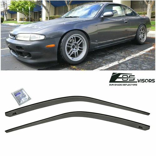 SIDE WINDOW VISORS FOR NISSAN 240SX 1995-1998 S14 SMOKE RAIN DEFLECTORS JDM