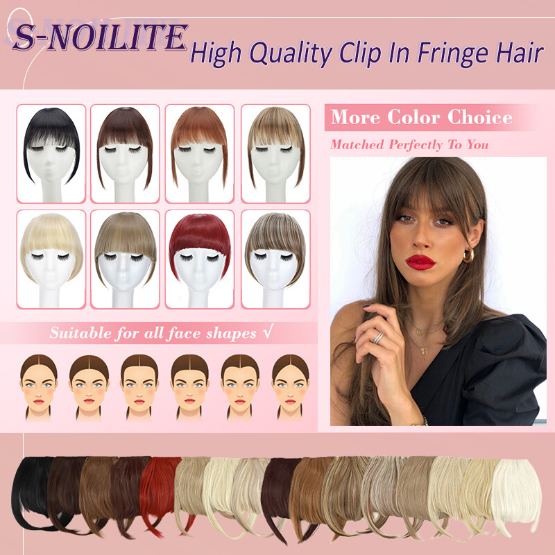 Neat Bangs Clip in on Fringe Hair Extensions Thick Thin As Human Front Hairpiece