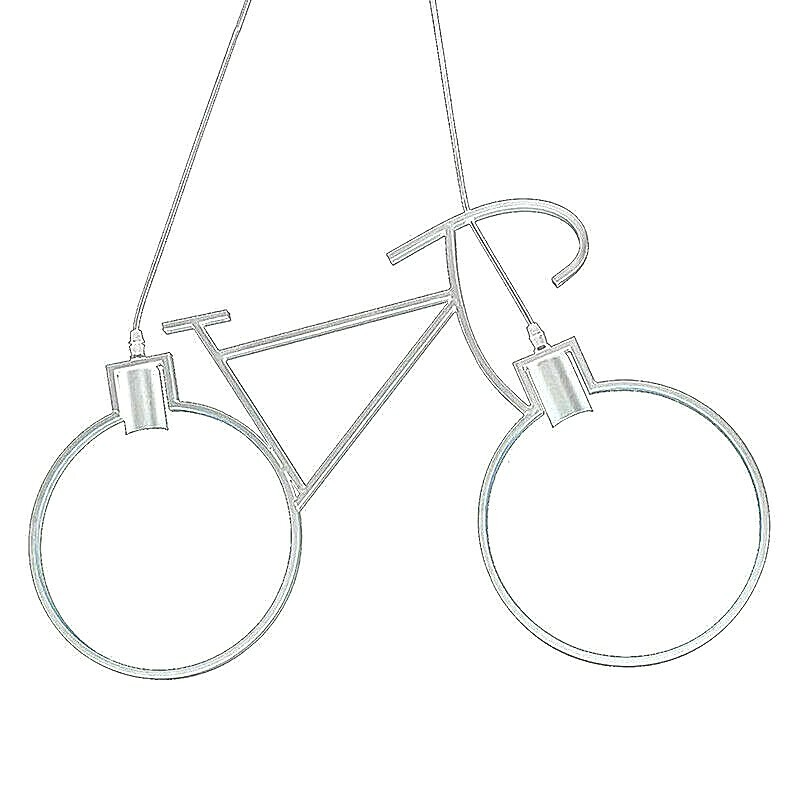 Lampadario da Soffitto attacco E27 Bici Bicicletta A10-B Bianco in Ferro uni 1