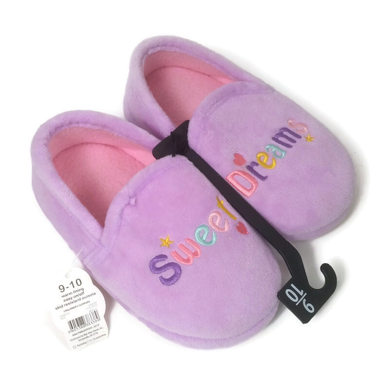wonder-nation-toddler-girls-sweet-dreams-soft-slippers-purple-size-910-nwt