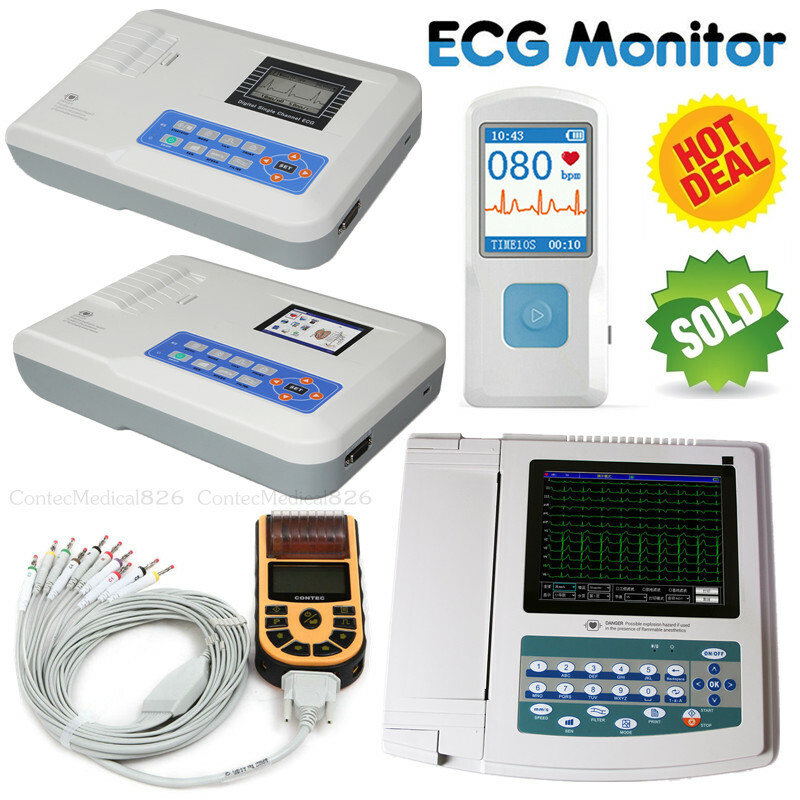 US Seller, FDA ECG Machine EKG Monitor Portable LCD Electrocardiograph