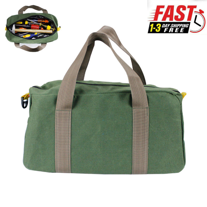 Canvas Portable Zipper Bag Small Hand Tool Pouch Tote Storage Bag Organizer USA