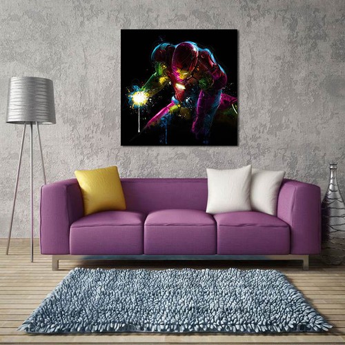 Colorful Iron Man Print Oil Painting On Canvas Art Mural