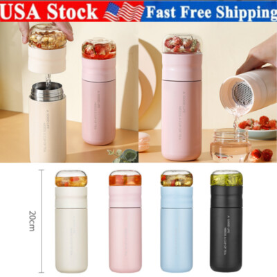 300ml Insulated Cup with Filter Water Bottle Stainless Steel Coffee Travel Mug