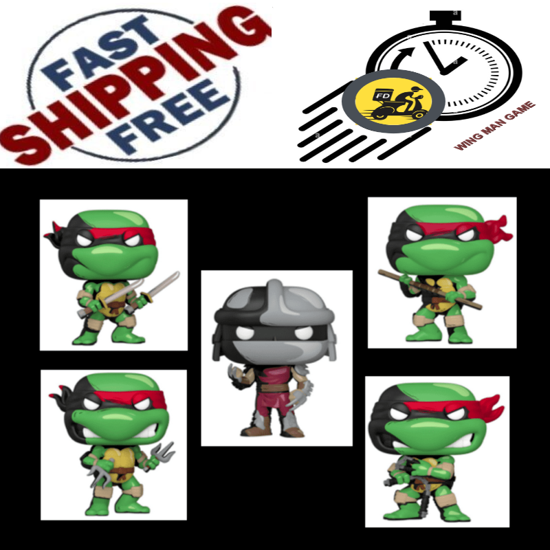 FUNKO POP COMIC TEENAGE MUTANT NINJA TURTLES 5-PACK with Protective case for eac
