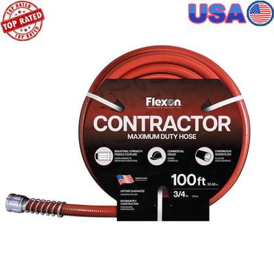 3/4'' X 100ft Garden Hose Crush Proof Couplings Heavy Duty UV Resistant Outdoor