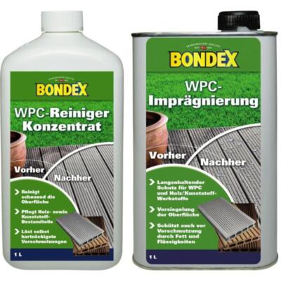 BONDEX WPC Reiniger Konzentrat 1 L + Imprägnierung 1 L SET für Außen & Innen