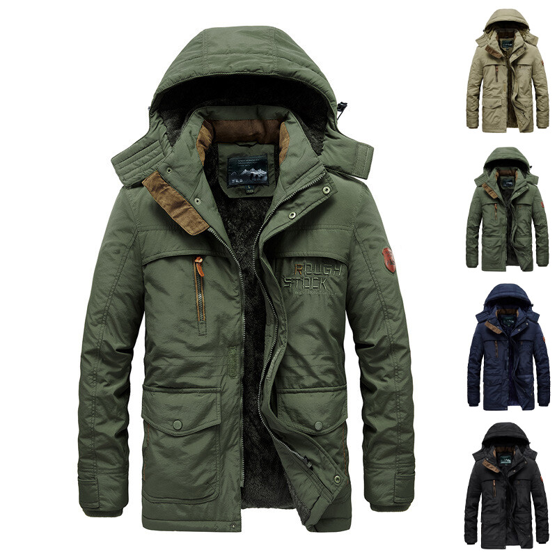 ジャケット・アウター Parka Foul Wet Weather Jacket Mens M ZCFZJW Men's Winter Military Thicken Parka Jacket Warm Coat