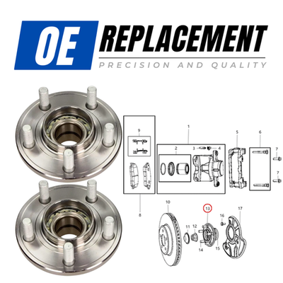 2X Front Wheel Bearing Hub for Chrysler 300 RWD 2005-2014 4779199AA
