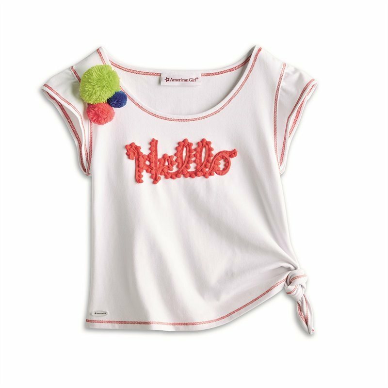 NWT American Girl Pom Pom Tee for Girls Size M Retired