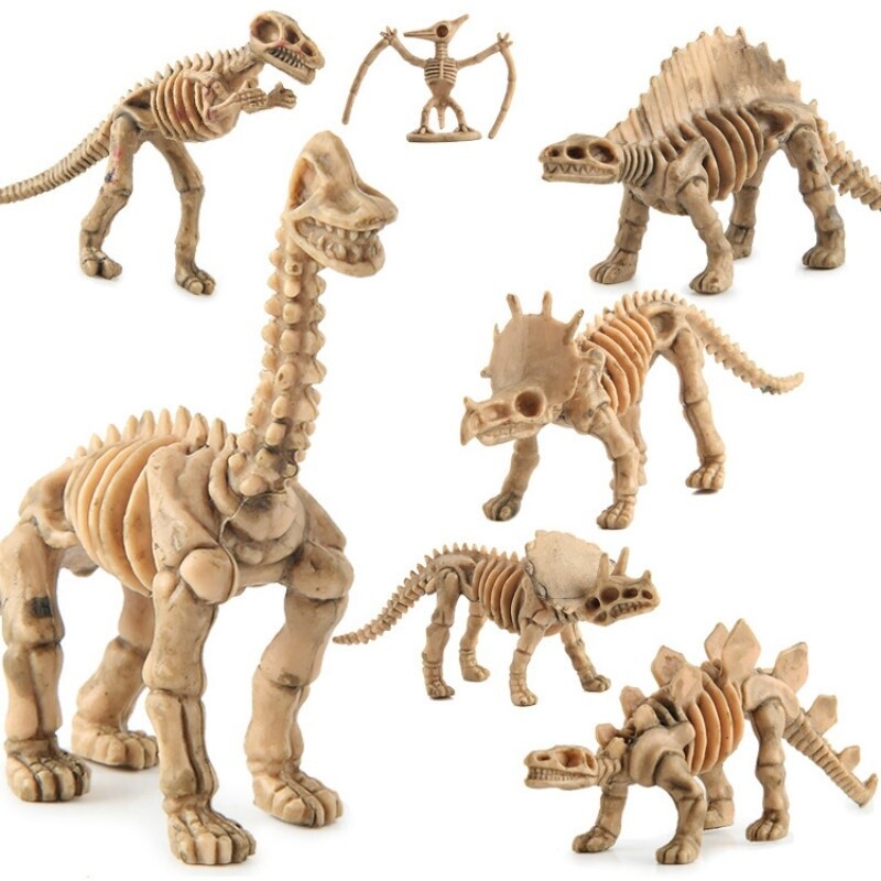 12Pcs Dinosaur Play Set Skeleton Assorted Bones Figures Doll Model Toys Kids