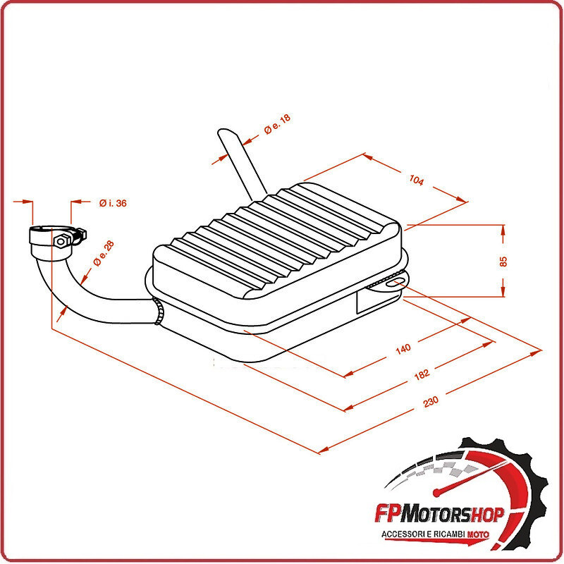 MARMITTA SILENZIATORE TERMINALE DI SCARICO ITO PER PIAGGIO VESPA 53-56 0201