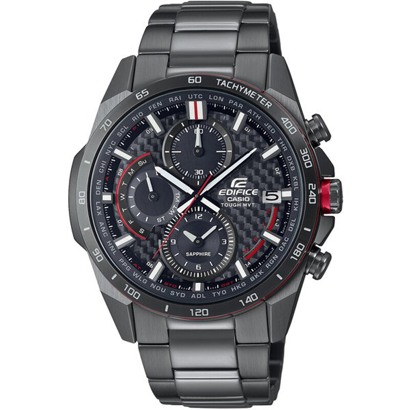 Pre-owned Casio Edifice Eqw-a2000dc-1ajf Carbon Dial Sport Solar Radio Atomic Men`s Watch