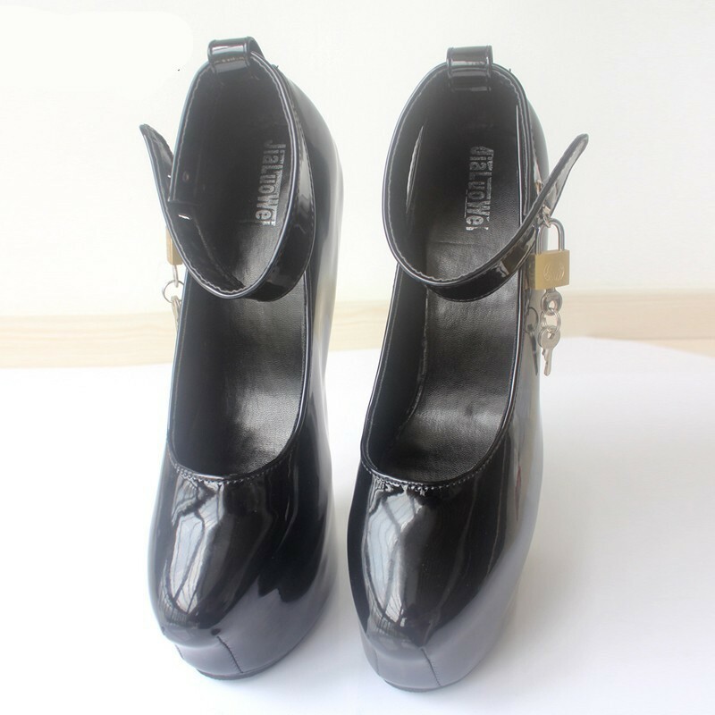 Lady SM Strap Horseshoe Heelless Shoes Crossdresser