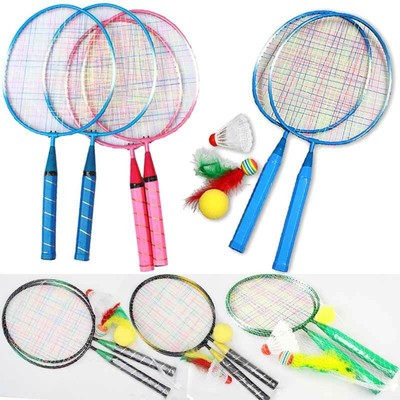 Kinder Badminton Federballschläger Federball Racket Badmintonschläger Set Gift