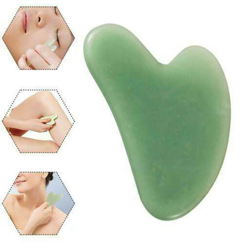 Natürliche Rosenquarz Gesichts Jade Gua Sha Stein Schönheit Massage-Tool