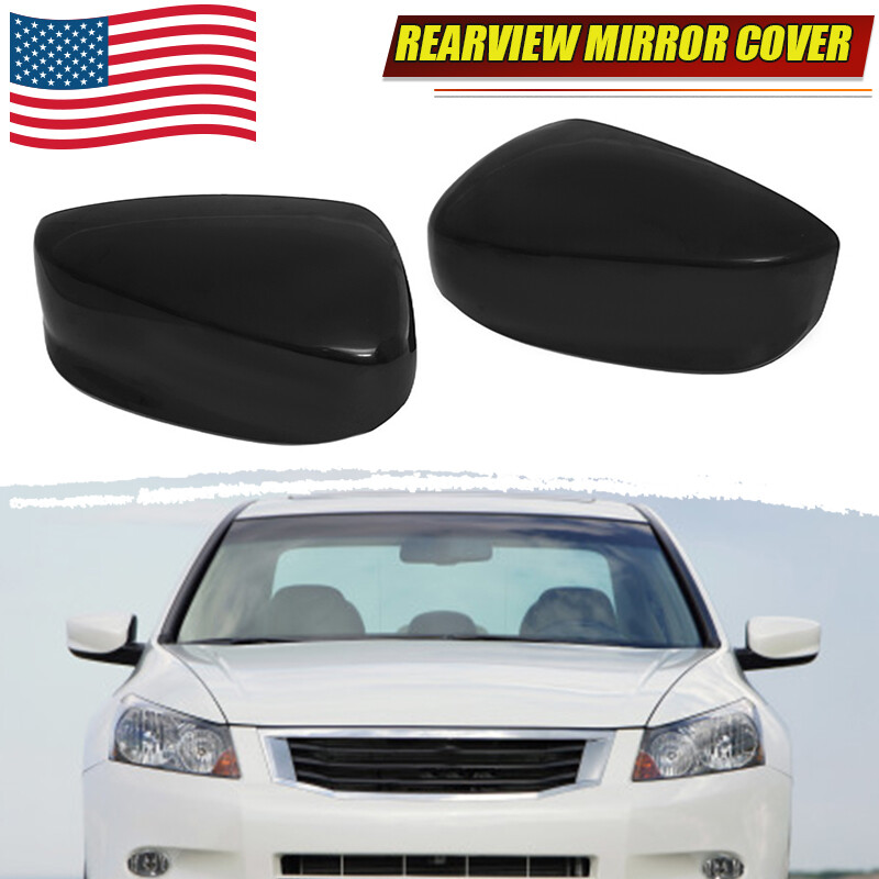 1Pair For Honda Accord 2008-2012 Pair Door Side Rearview Mirror Cover Cap Trim .